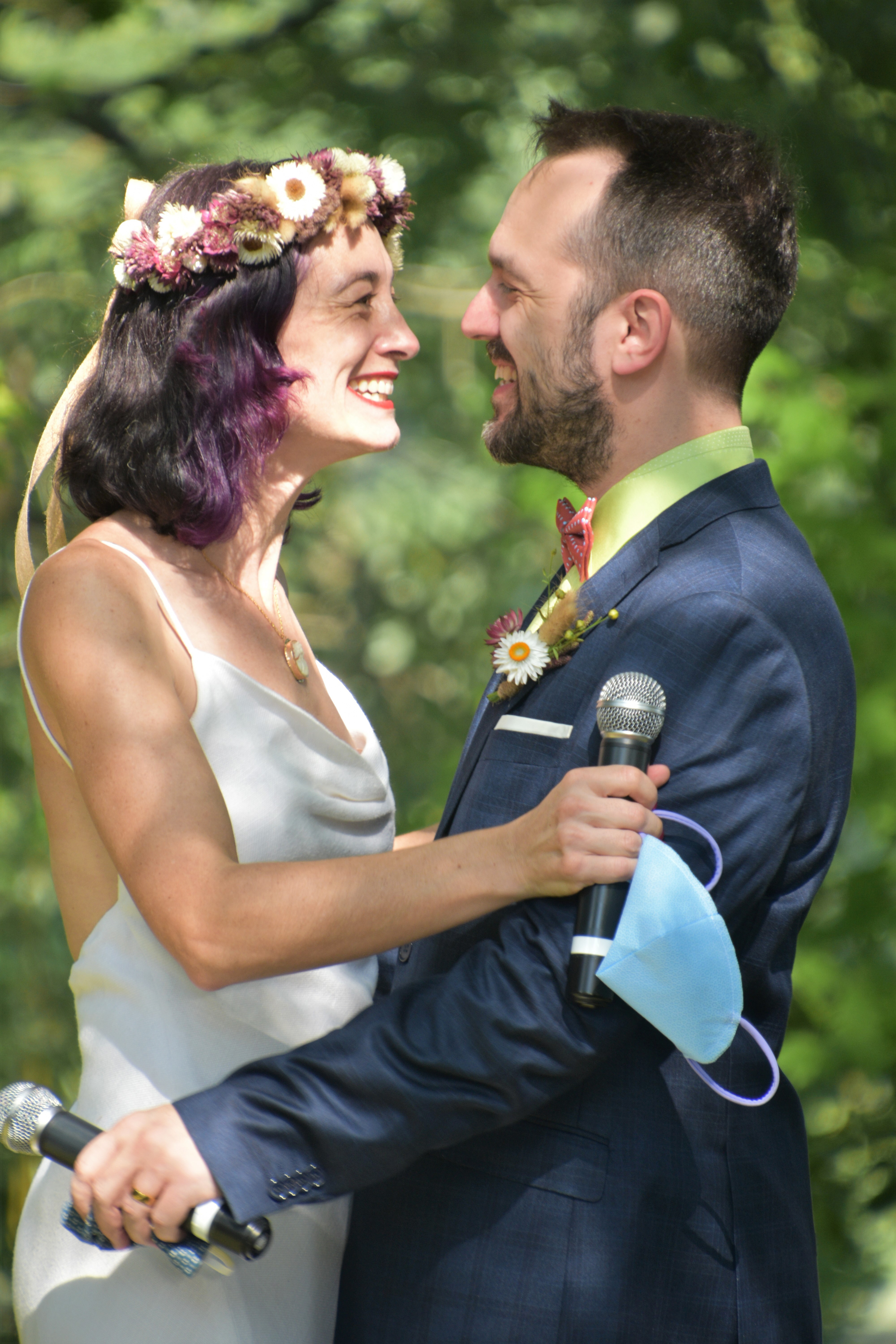 wedding with pandemic masks